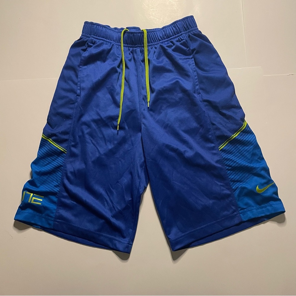 Nike Dri Fit Elite Basketball Shorts Youth Large Blue With Pockets